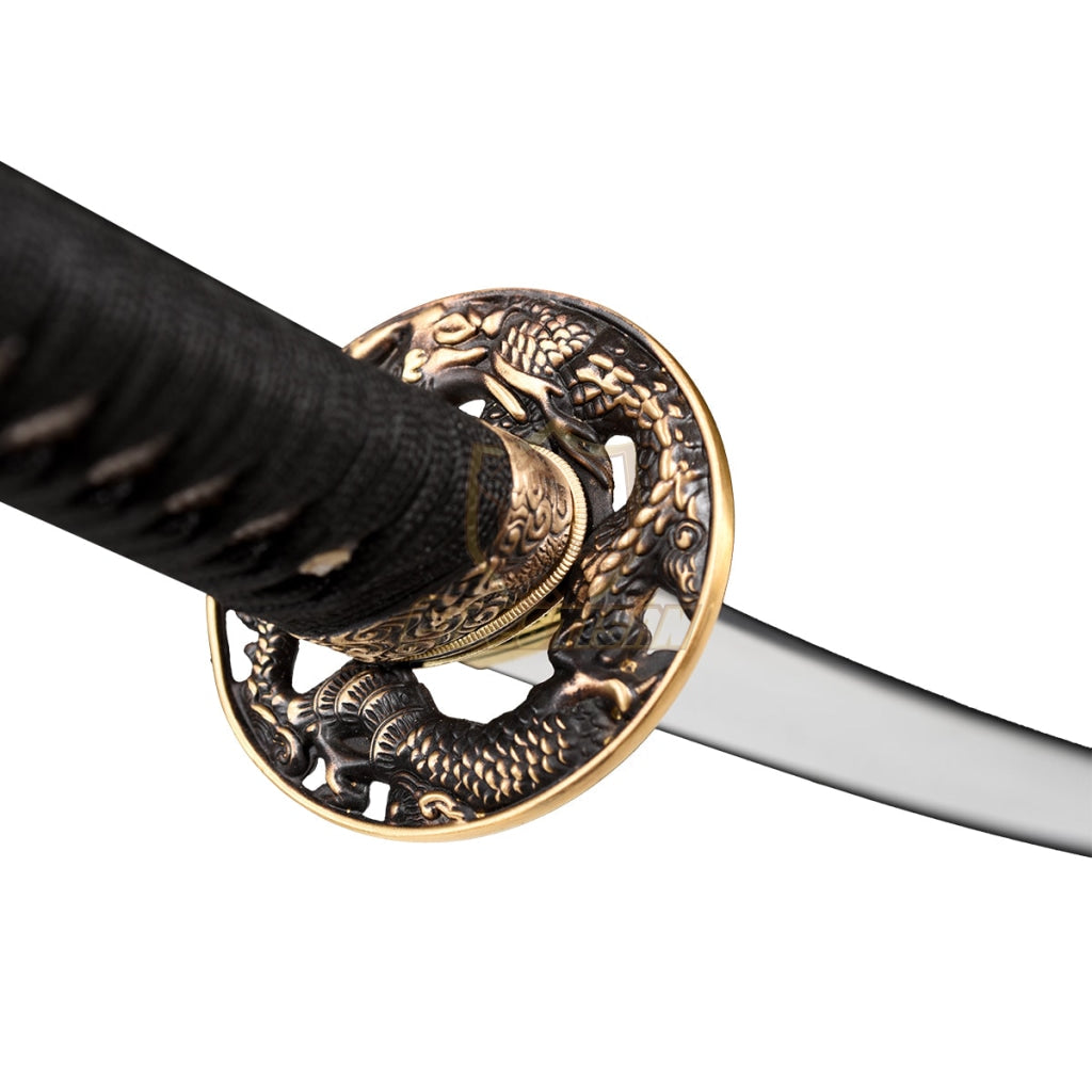 Fidestisan Katana T10 Steel Blade Clay Tempered Samurai Dragon Style Japanese Real Sword Full Tang