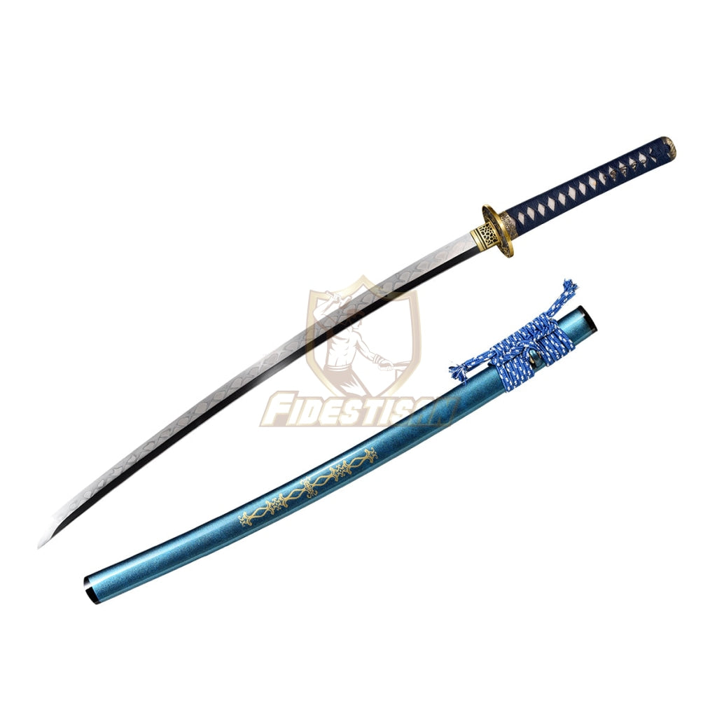 Fidestisan Katana T10 Steel Blade Clay Tempered Samurai Japanese Real Sword Full Tang Sharp Copper