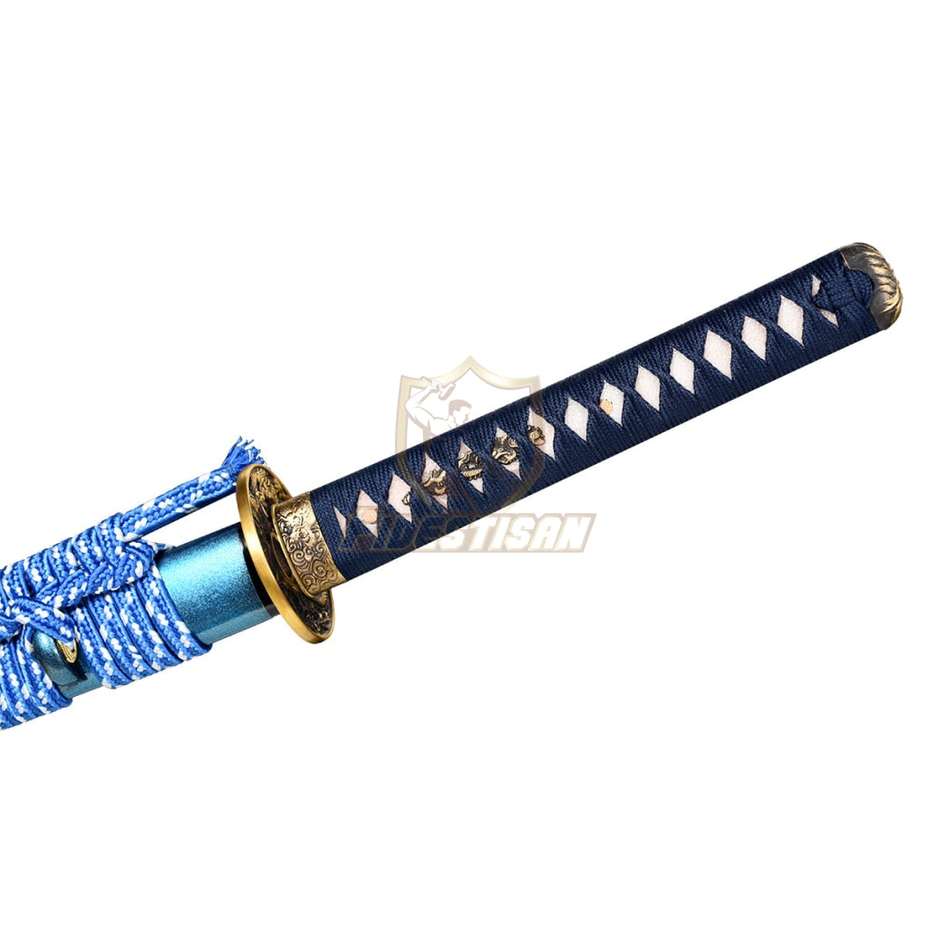 Fidestisan Katana T10 Steel Blade Clay Tempered Samurai Japanese Real Sword Full Tang Sharp Copper