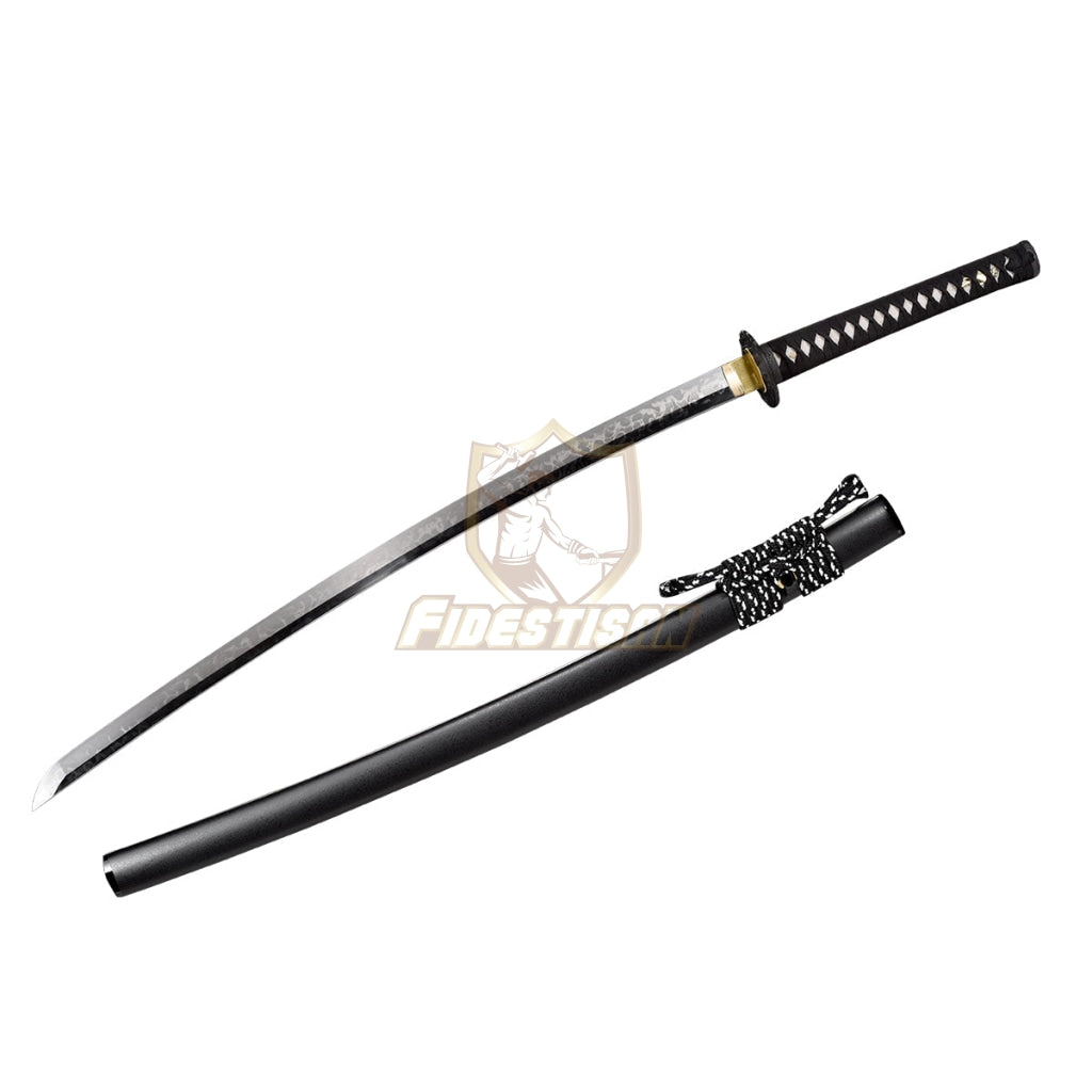 Fidestisan Katana T10 Steel Blade Clay Tempered Samurai Japanese Real Sword Full Tang Sharp Copper