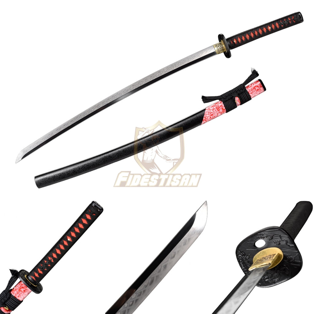 Fidestisan Katana T10 Steel Blade Clay Tempered Samurai Style Japanese Real Sword Full Tang Sharp