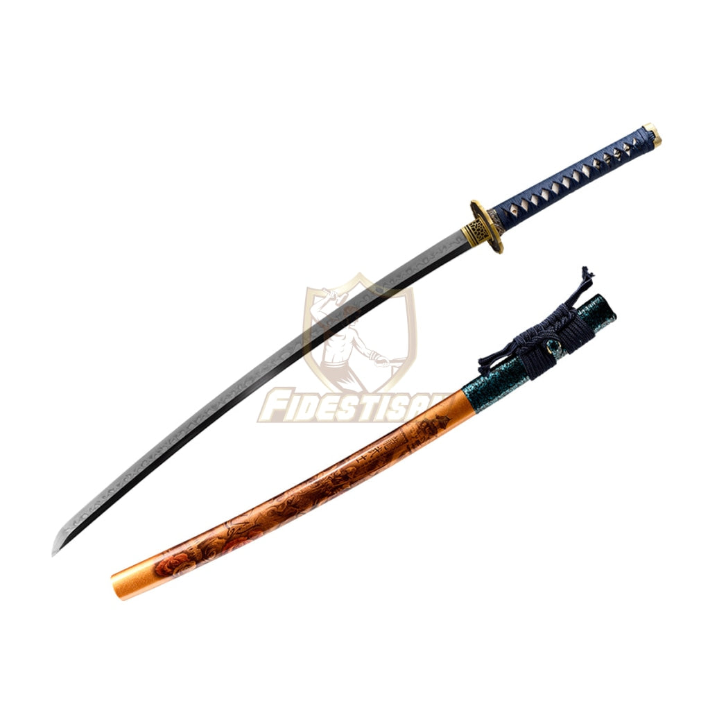 Fidestisan Katana T10 Steel Clay Tempered Flame Blade Samurai Japanese Real Sword Full Tang Sharp