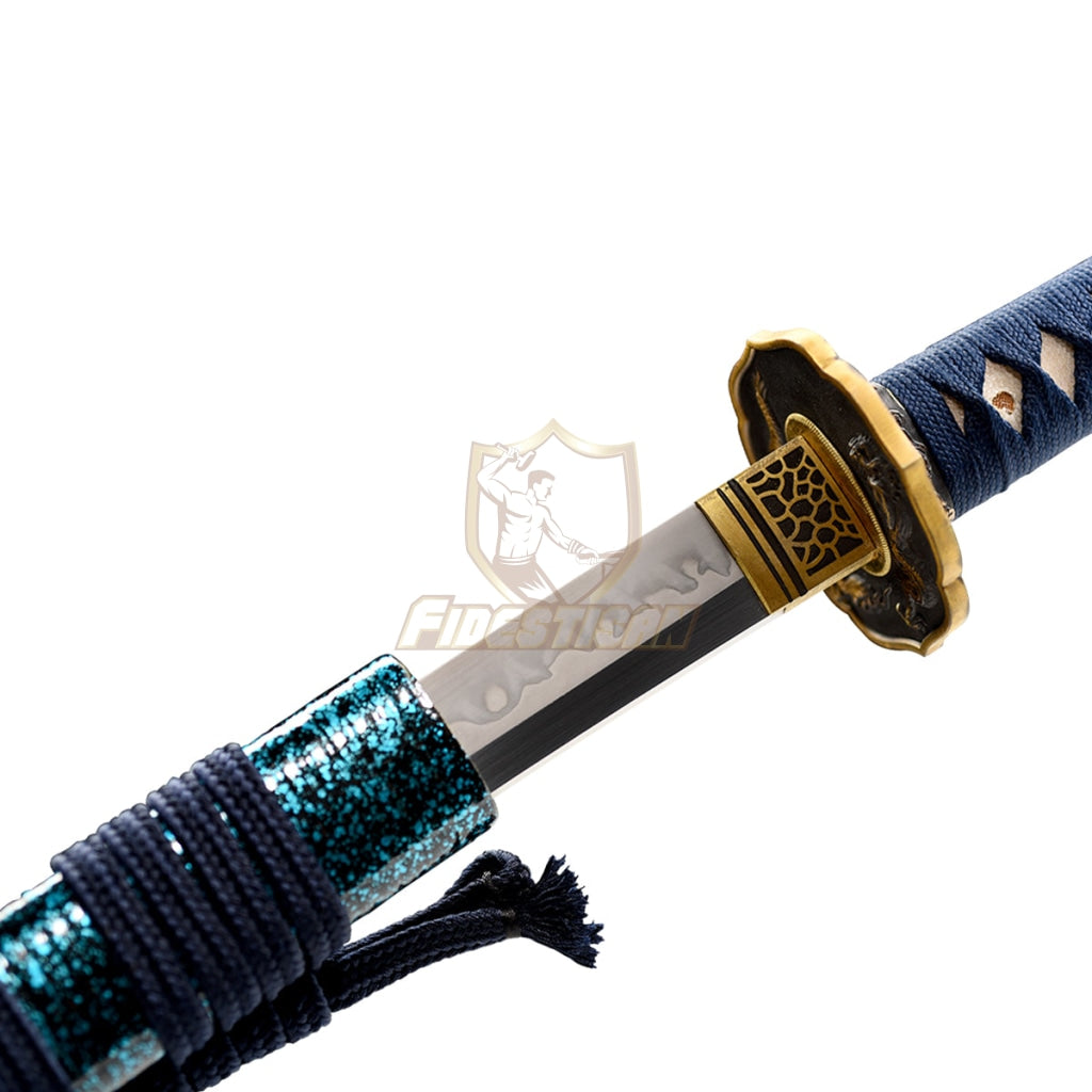 Fidestisan Katana T10 Steel Clay Tempered Flame Blade Samurai Japanese Real Sword Full Tang Sharp