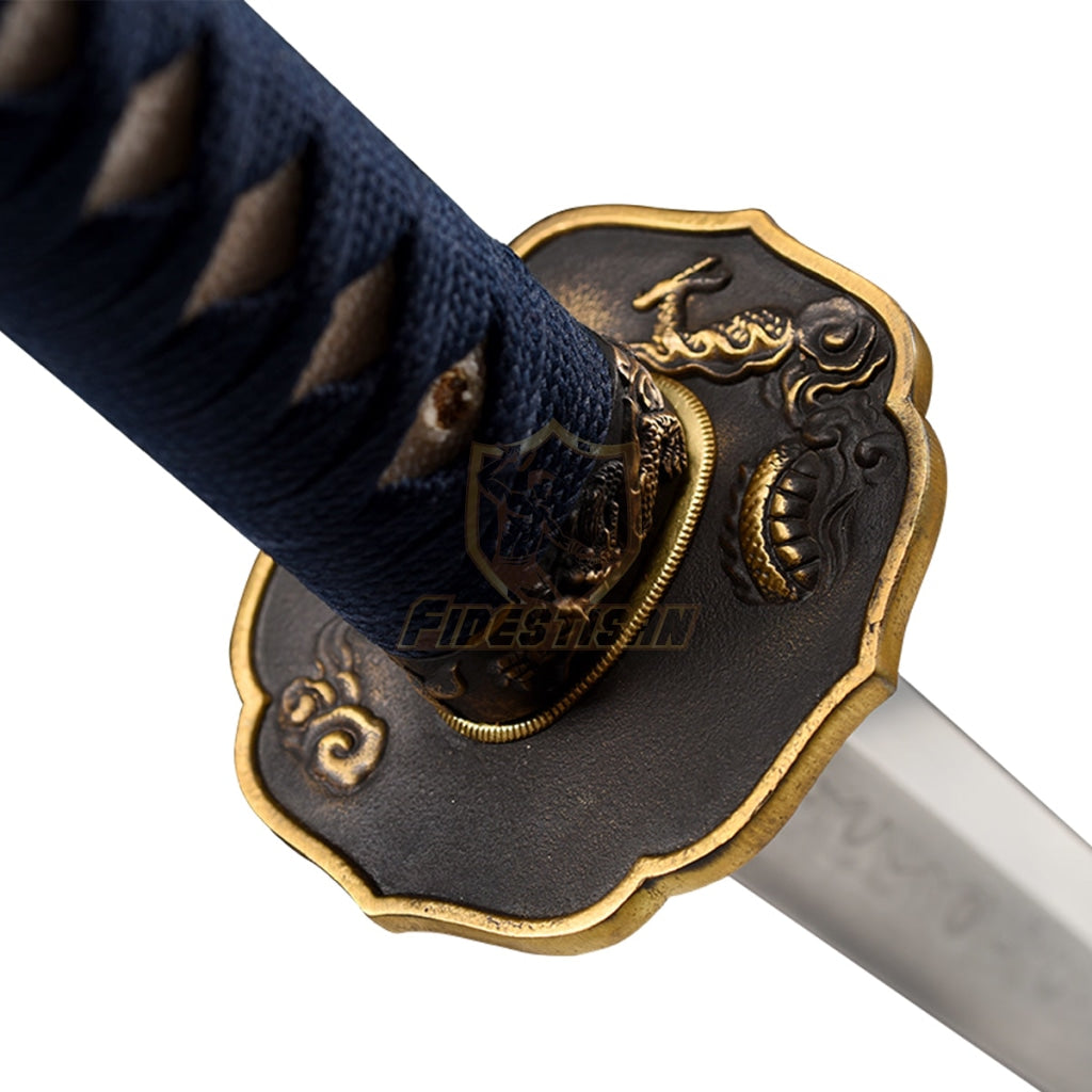 Fidestisan Katana T10 Steel Clay Tempered Flame Blade Samurai Japanese Real Sword Full Tang Sharp