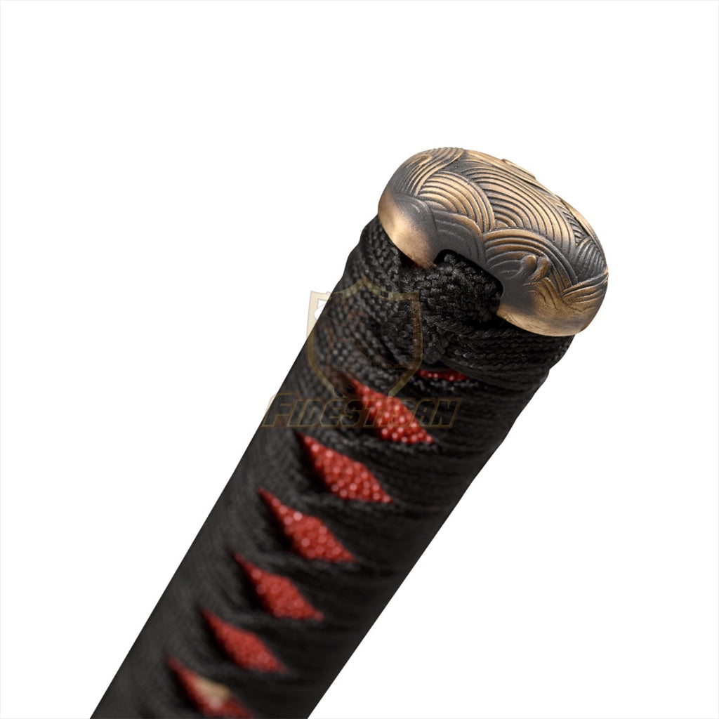 Fidestisan Katana T10 Steel Clay Tempered Samurai Japanese Real Sword Full Tang Sharp Copper Carp