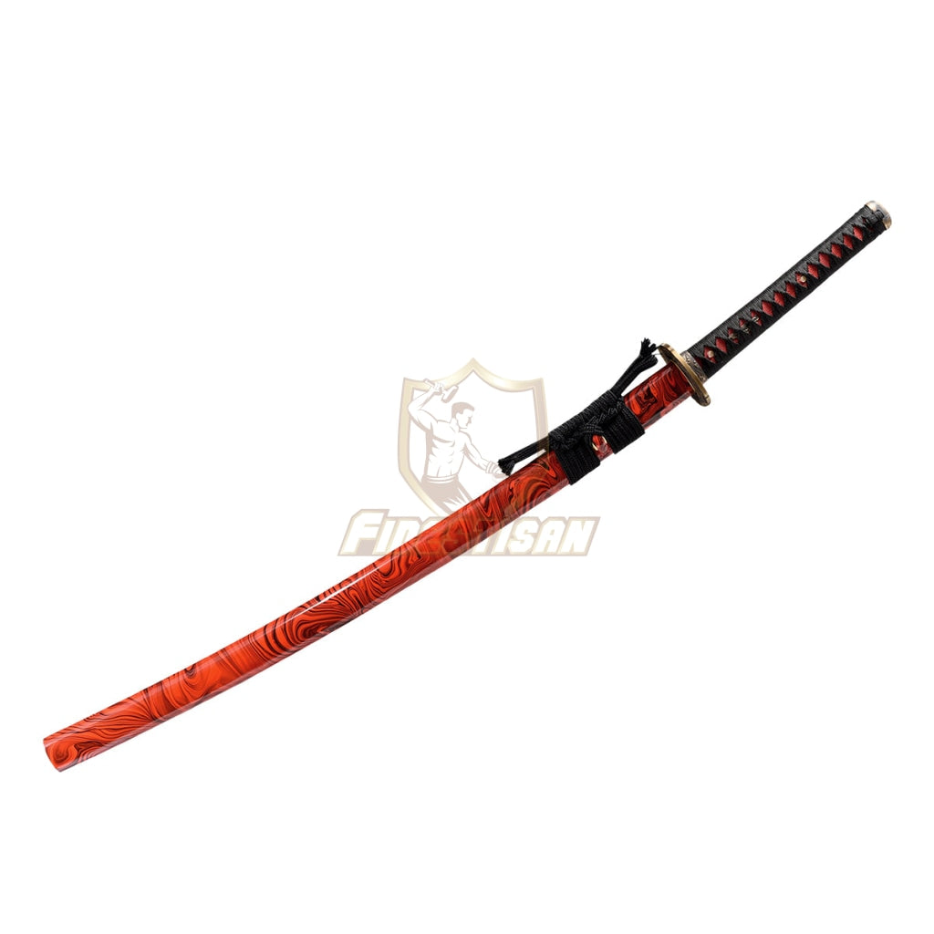 Fidestisan Katana T10 Steel Clay Tempered Samurai Japanese Real Sword Full Tang Sharp Copper Carp