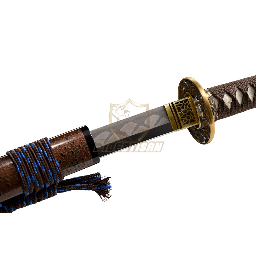 Fidestisan Katana T10 Steel Clay Tempered Samurai Japanese Real Sword Full Tang Sharp Copper