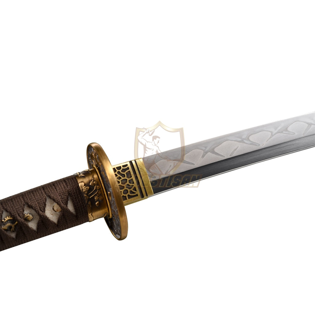 Fidestisan Katana T10 Steel Clay Tempered Samurai Japanese Real Sword Full Tang Sharp Copper