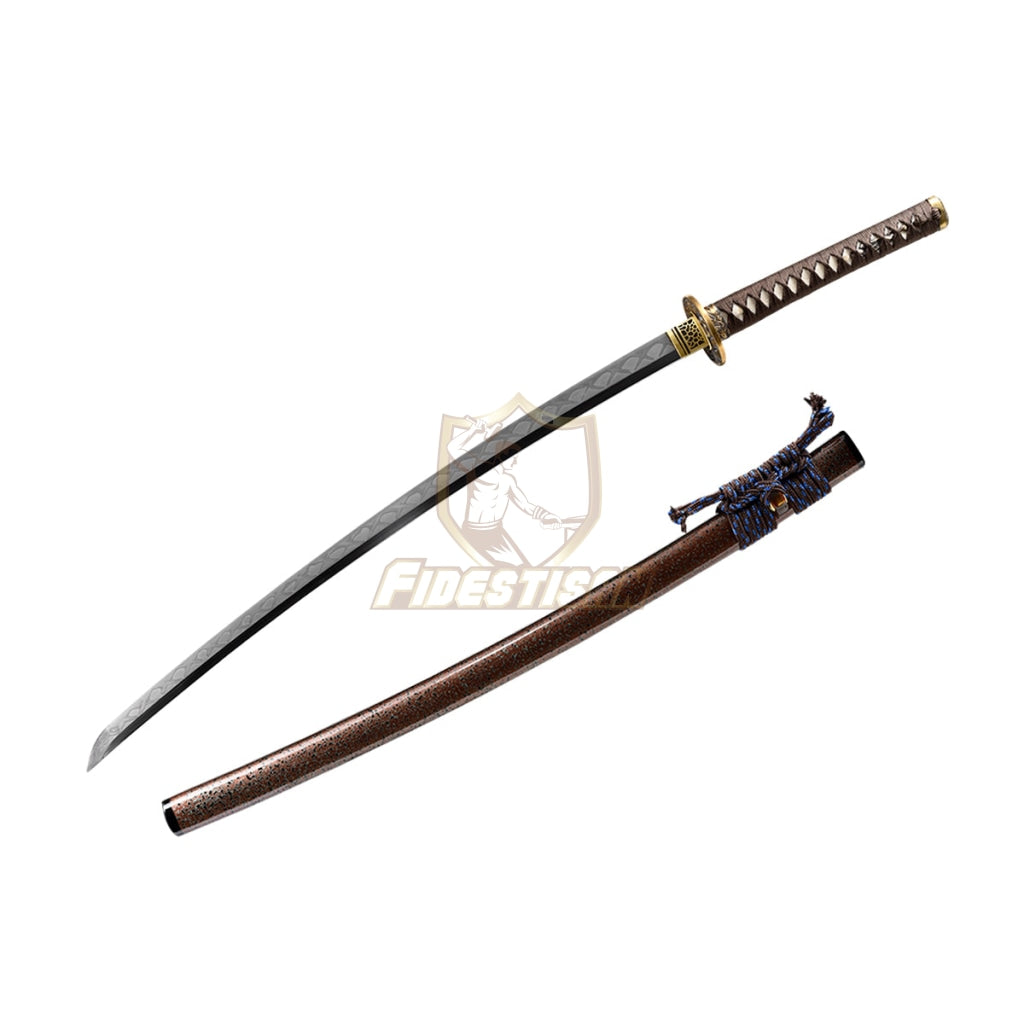 Fidestisan Katana T10 Steel Clay Tempered Samurai Japanese Real Sword Full Tang Sharp Copper