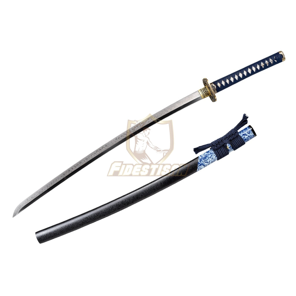 Fidestisan Katana T10 Steel Flame Blade Clay Tempered Samurai Japanese Real Sword Full Tang Sharp