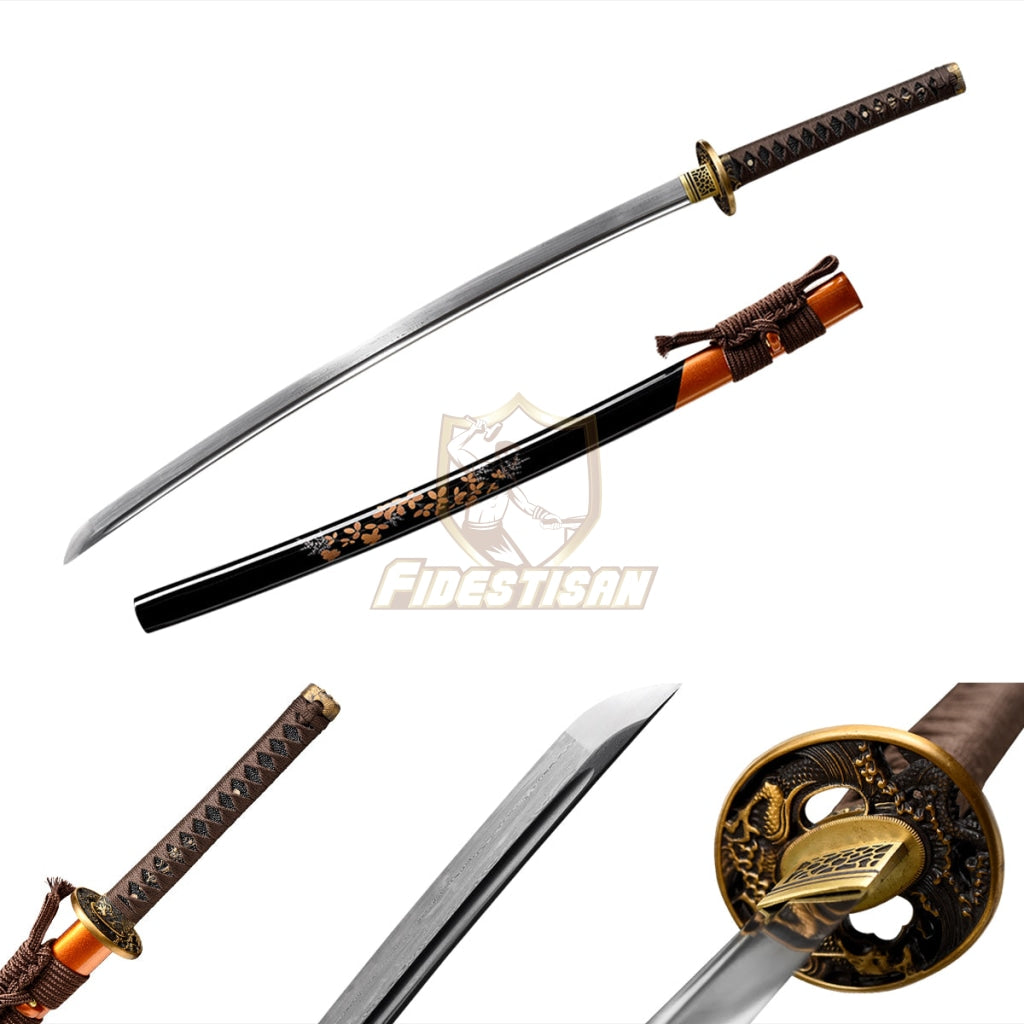 Fidestisan Kpcn280 Katana Handmade Forged Damascus Steel Amurai Japanese Real Sword Full Tang Sharp