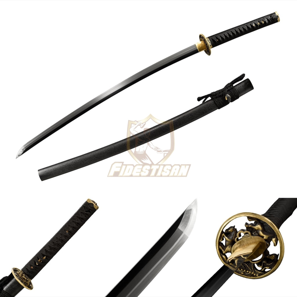 Fidestisan Kscn294 Handmade Bend 30° Spring Steel 40 Inch Japanese Samurai Katana Sword Mirror Full