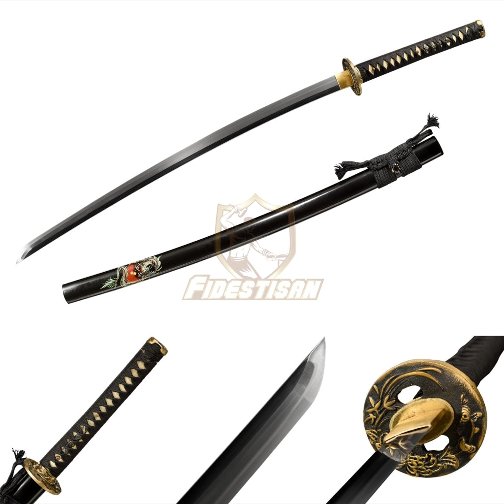 Fidestisan Kscn297 Handmade Bend 30° Spring Steel 40 Inch Japanese Samurai Real Katana Sword Mirror