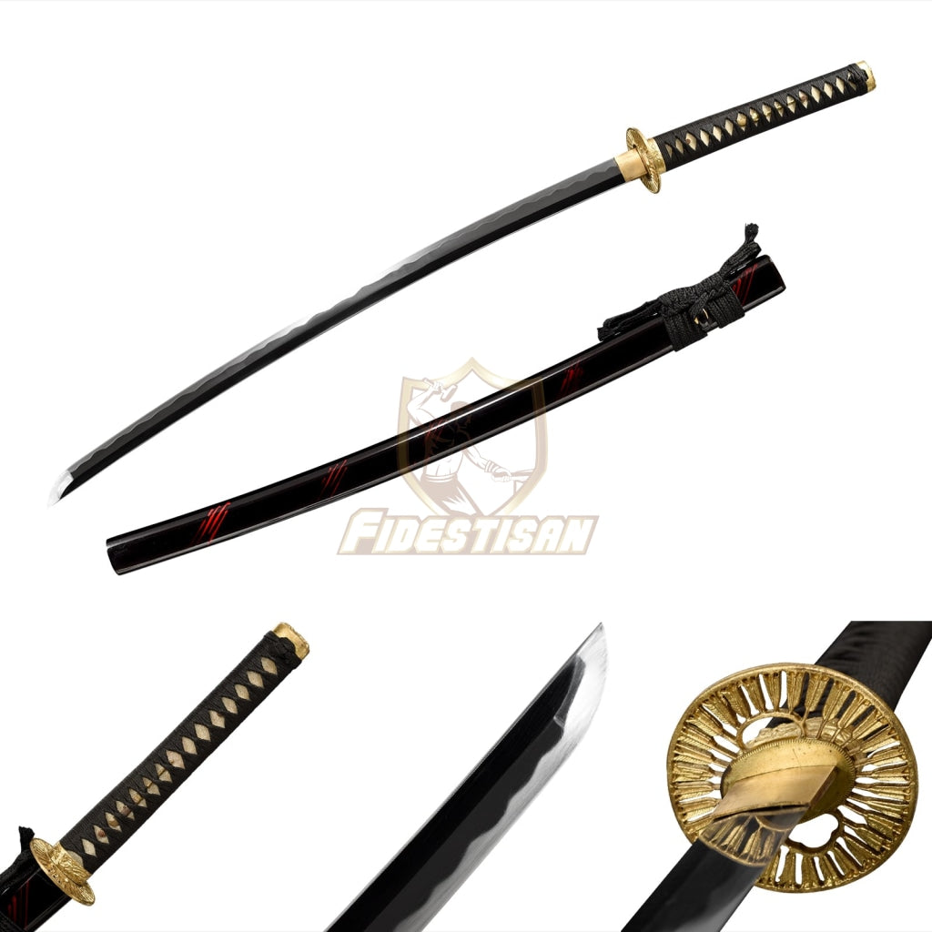 Fidestisan Kscn298 Retro Handmade Bend 30° Spring 60Simn Steel 40 Inch Japanese Samurai Katana Sword