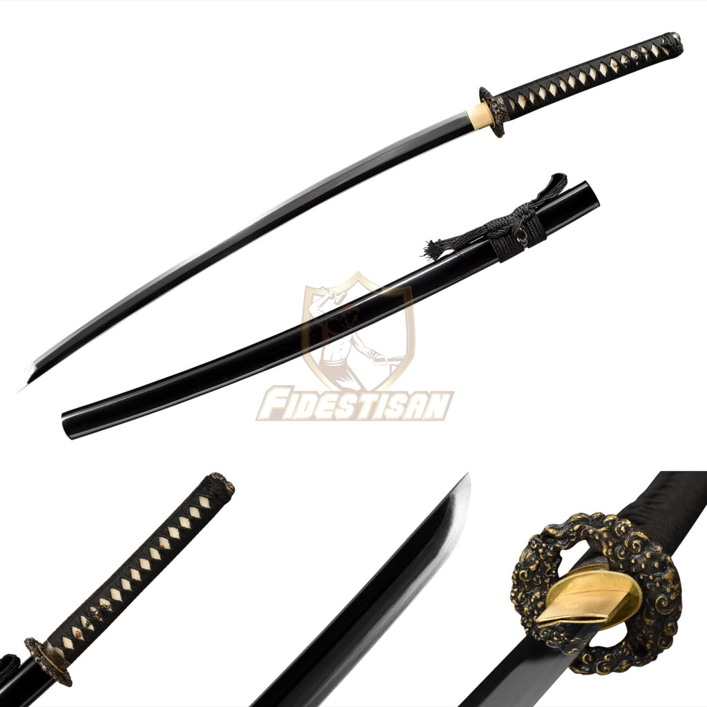 Fidestisan Kscn300 Retro Handmade Bend 30° Spring 60Simn Steel 40 Inch Japanese Samurai Katana Sword