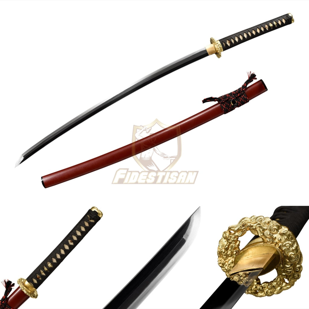 Fidestisan Kscn301 Retro Handmade Bend 30° Spring 60Simn Steel 40 Inch Japanese Samurai Katana Sword