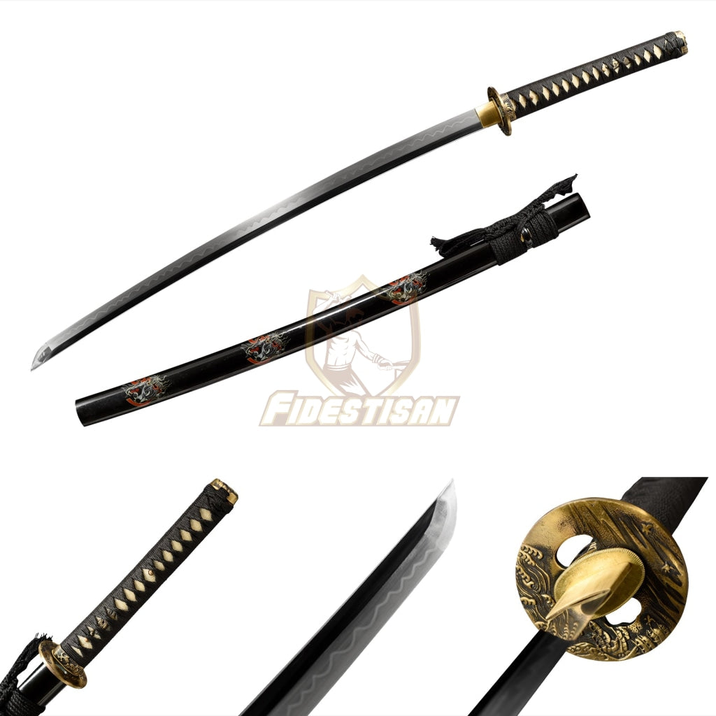 Fidestisan Kscn303 Handmade Bend 30° Spring Steel 40 Inch Japanese Samurai Katana Sword Mirror Full