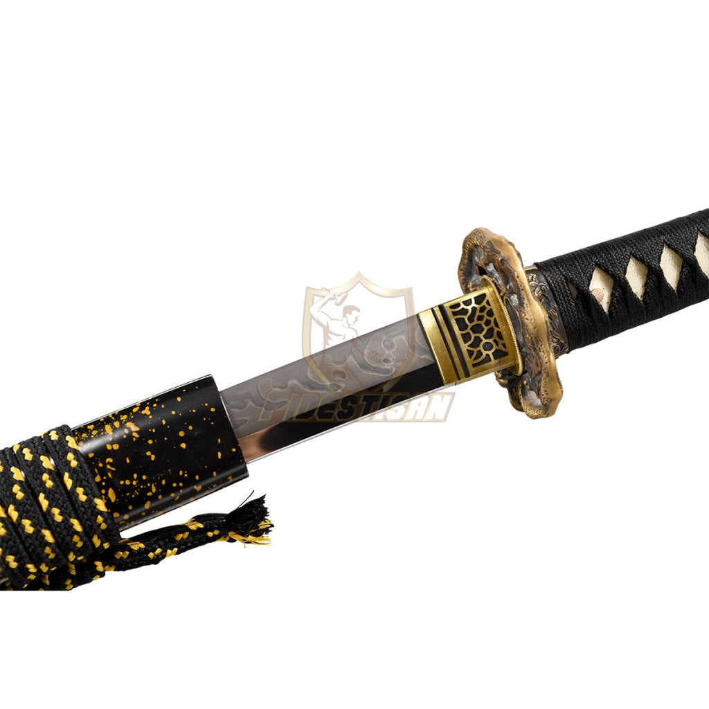 Fidestisan Ktcy268 Katana T10 Steel Clay Tempered Samurai Japanese Real Sword Full Tang Sharp Dragon