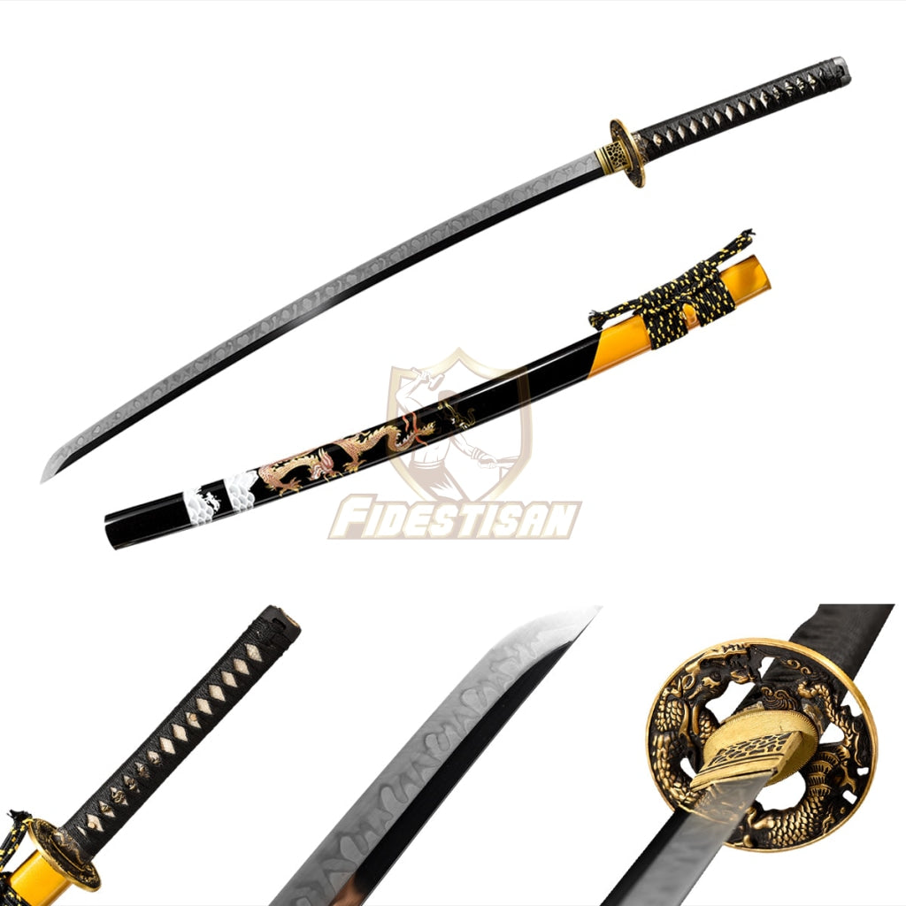 Fidestisan Ktcy275 Katana T10 Steel Clay Tempered Samurai Japanese Real Hamon Blade Skin Sword Full