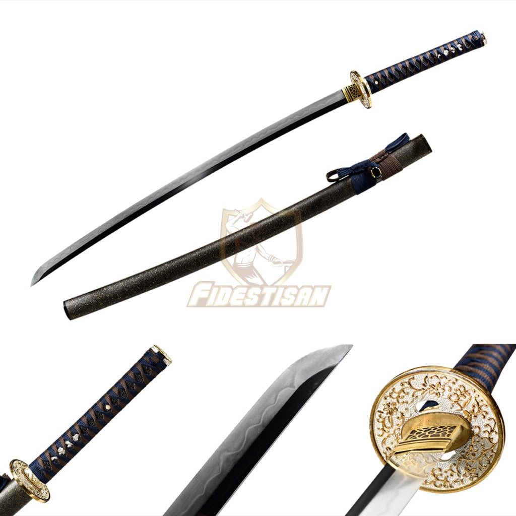 Fidestisan Ktcy276 Katana T10 Steel Clay Tempered Samurai Japanese Real Hamon Blade Skin Sword Full