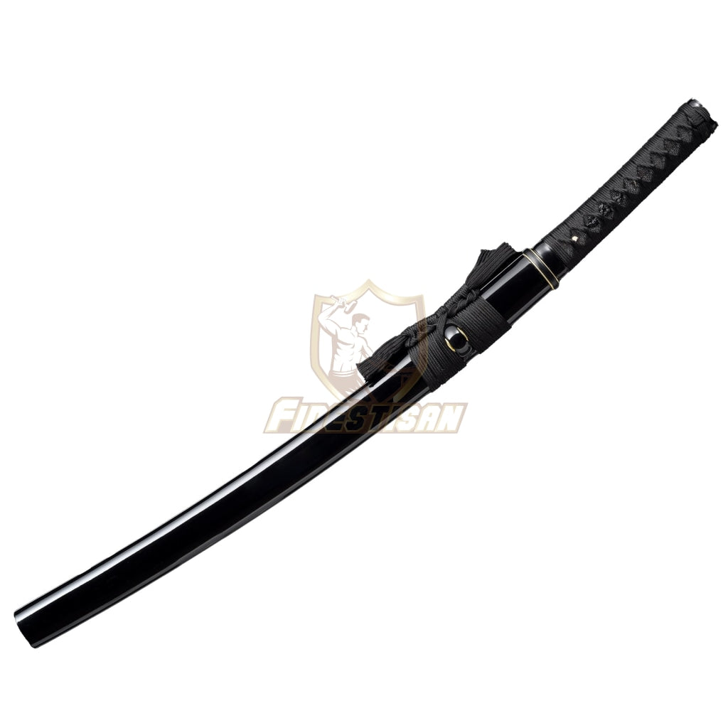 Fidestisan Ktiy318 Handmade Japanesn Samurai Short Sword Katana T10 Steel Clay Tempered Red+Black