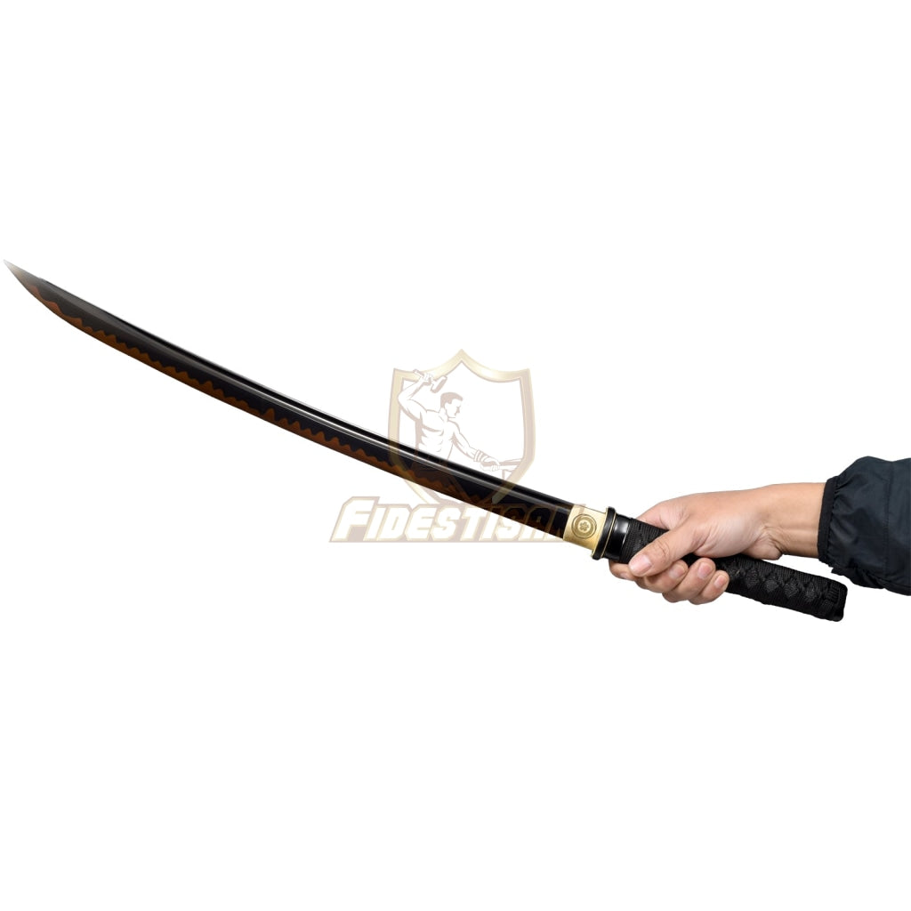 Fidestisan Ktiy318 Handmade Japanesn Samurai Short Sword Katana T10 Steel Clay Tempered Red+Black