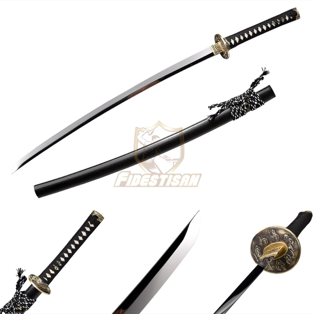 Fidestisan Kylin Handmade 40 Inch Japanese Samurai Katana Sword High Carbon Steel Mirror Blade Full