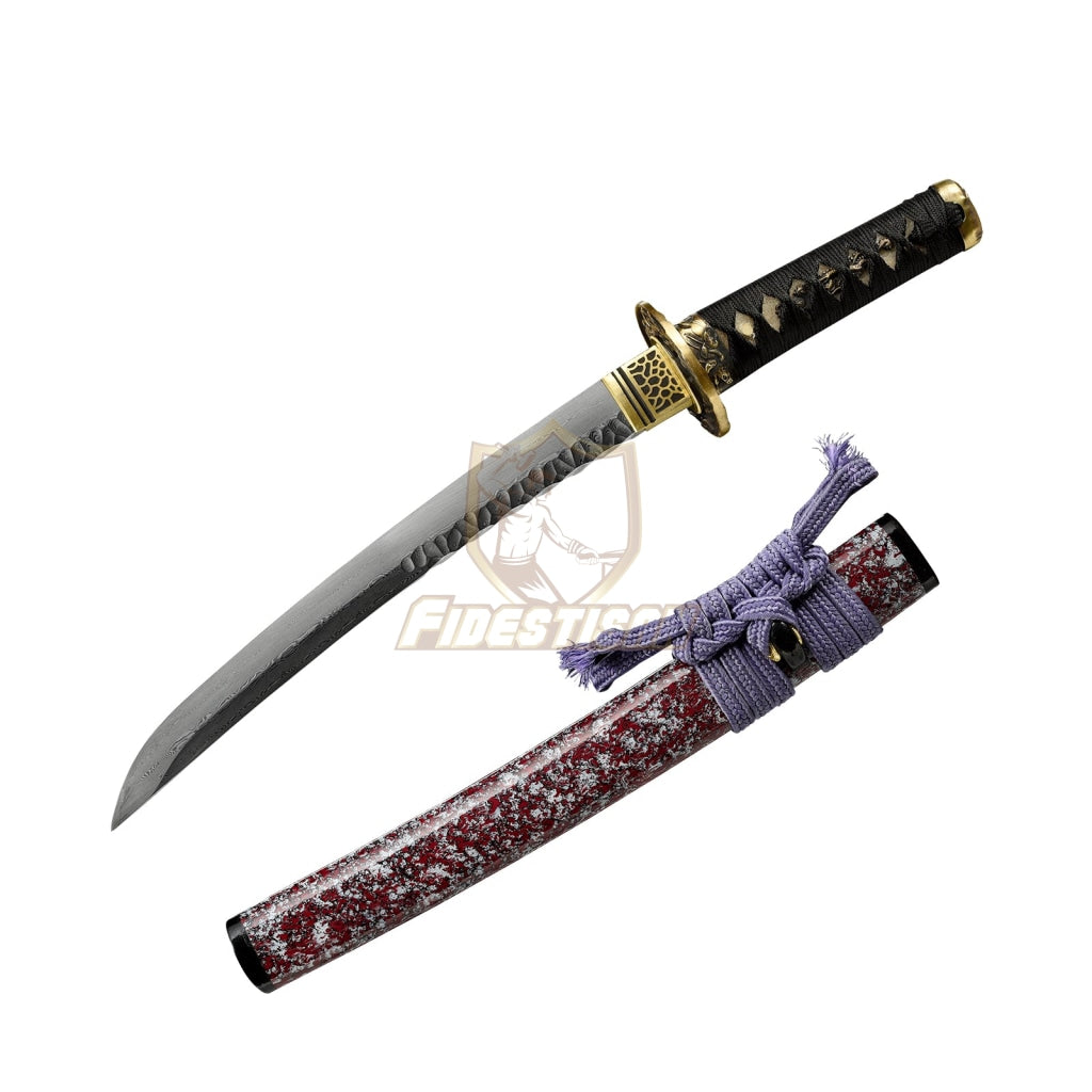 Fidestisan Tpcn290 Handemade Japanese 20Inch Tantou Sword Damascus Steel Katana Samurai Sharp Full