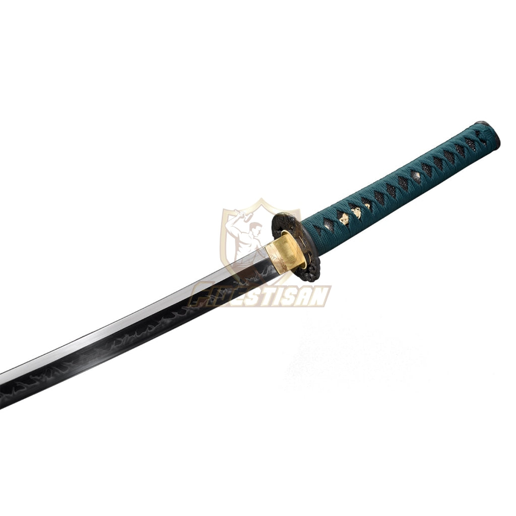 Fidestisan Wave Clay Tempered Katana Samurai Style Japanese Real Sword T10 Steel Blade Full Tang