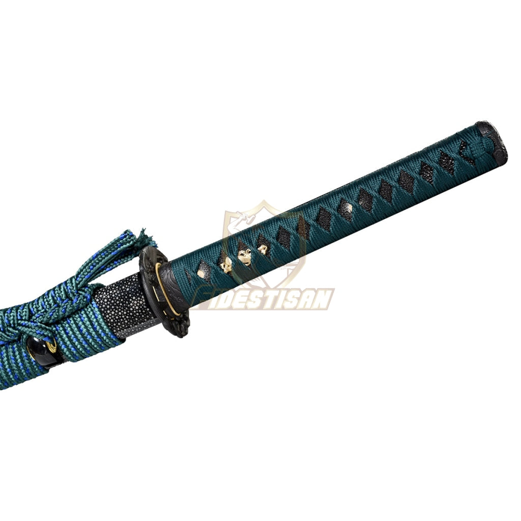 Fidestisan Wave Clay Tempered Katana Samurai Style Japanese Real Sword T10 Steel Blade Full Tang