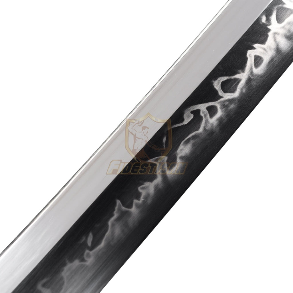 Fidestisan Wave Clay Tempered Katana Samurai Style Japanese Real Sword T10 Steel Blade Full Tang