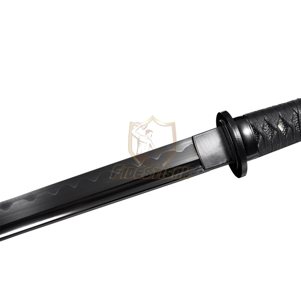 Fidestisan WHIN221 Japanesn Samurai Short Sword Katana Black High Carb