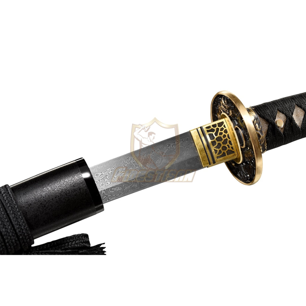 Fidestisan Wpcn272 Handmade Katana Damascus Steel Samurai Japanese Real Sword Full Tang Sharp Twist