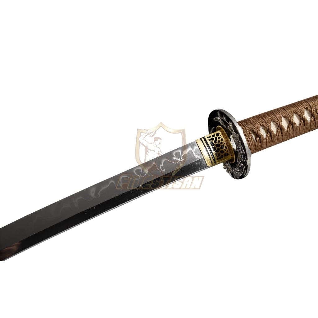 Handemade Real Hamon T10 Steel Maple Leaf Blade Japanes Samurai Katana Sword Sharp Clay Tempered