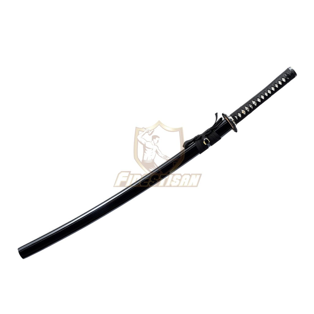 Handmade 40 Inch Katana Two Blade In Total Wooden+T10 Steel Clay Tempered Lron Tsuba Practice