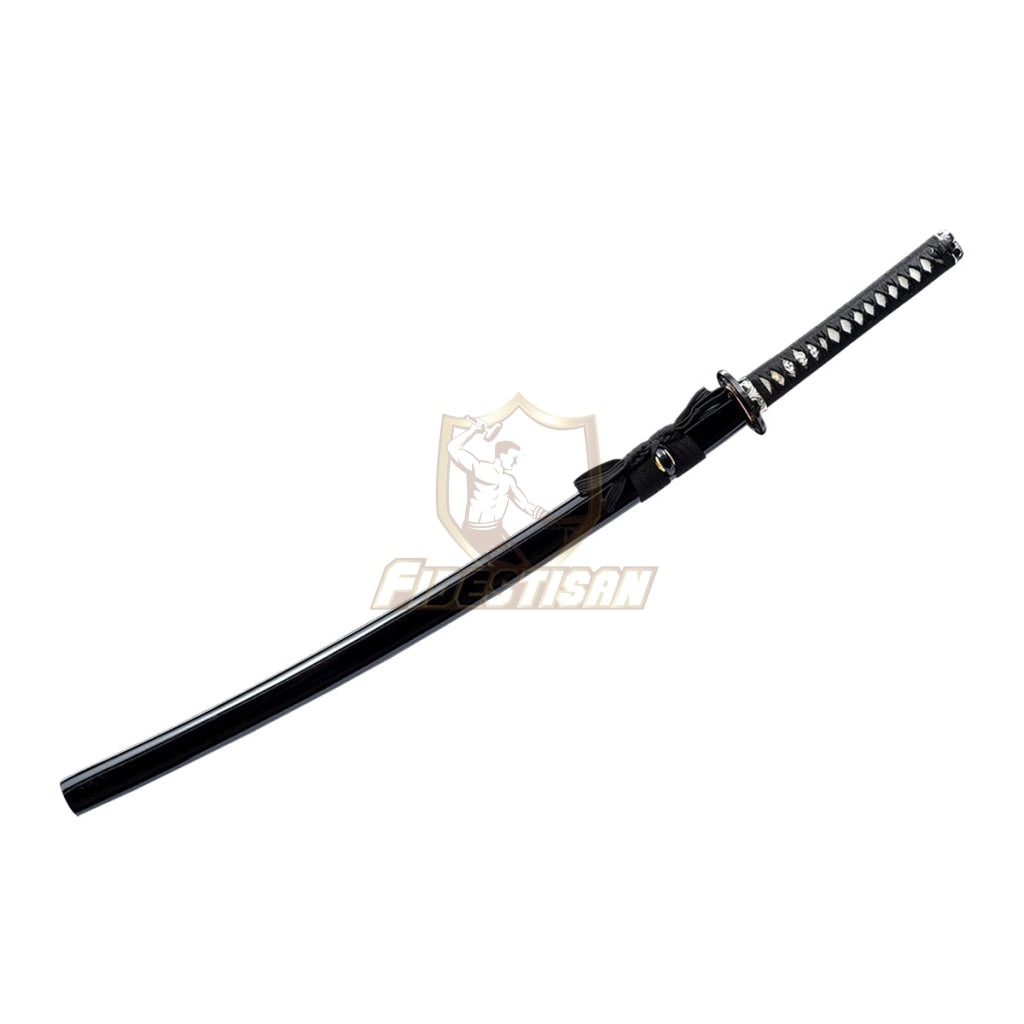 Handmade 40 Inch Katana Two Blade In Total Wooden+T10 Steel Clay Tempered Lron Tsuba Practice