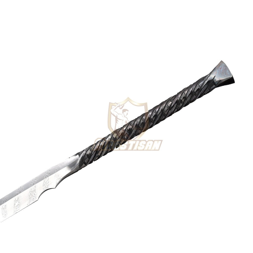 Handmade China Qing Dao Sword Broadsword Integral Forging Damascus Steel Double-Edged Blade 43Inch