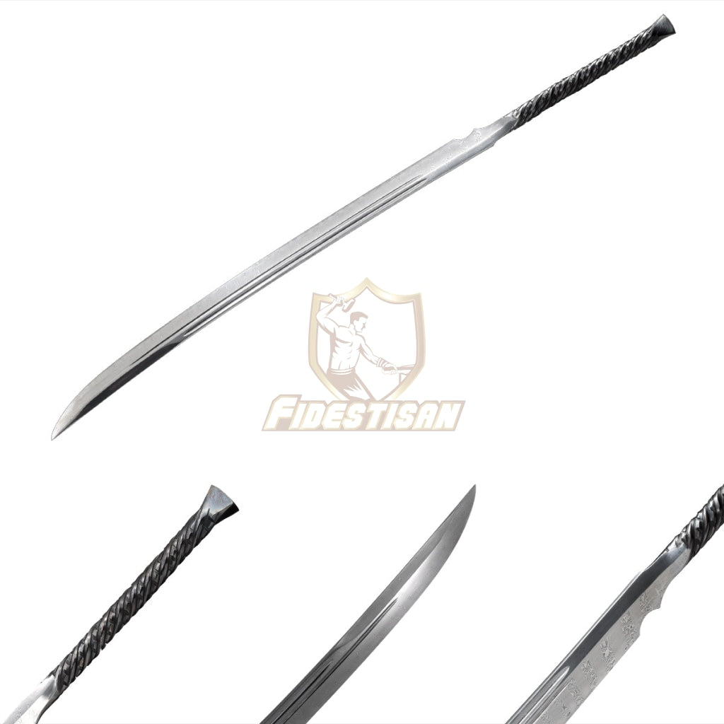 Handmade China Qing Dao Sword Broadsword Integral Forging Damascus Steel Double-Edged Blade 43Inch