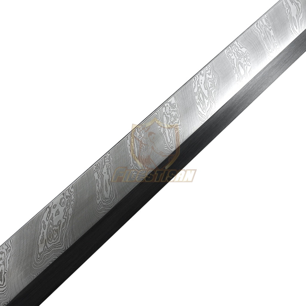 Handmade China Tang Jian Dao Sword Broadsword Integral Forging Damascus Steel Full 58Hrc