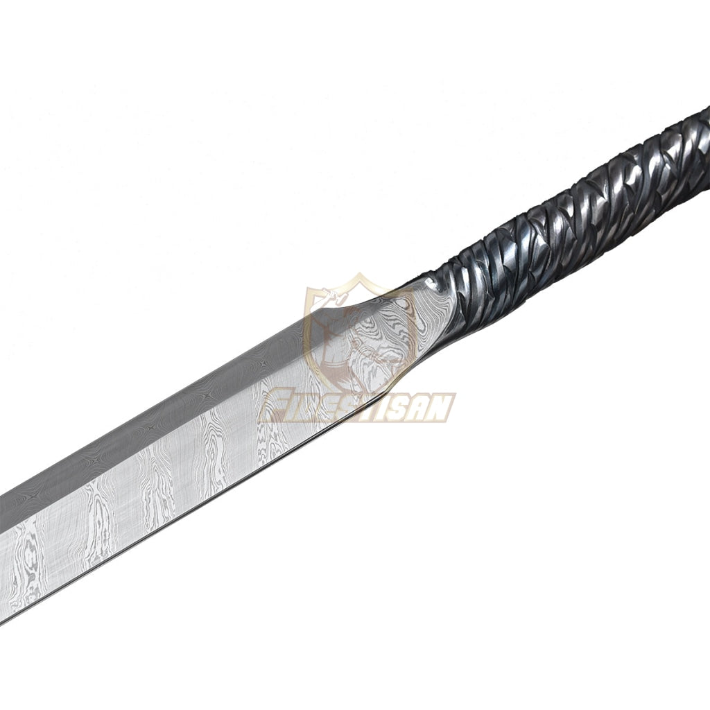 Handmade China Tang Jian Dao Sword Broadsword Integral Forging Damascus Steel Full 58Hrc