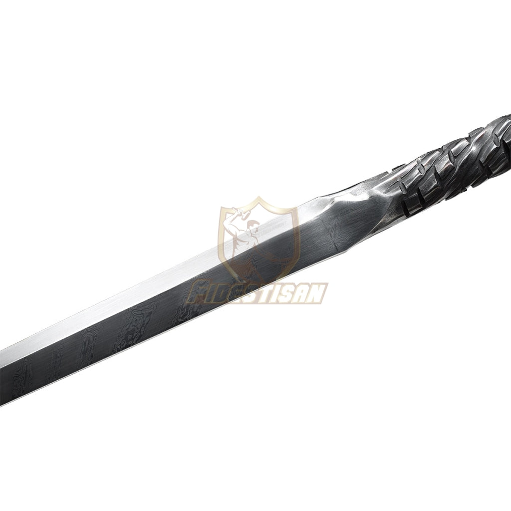 Handmade China Tang Jian Dao Sword Broadsword Integral Forging Damascus Steel Full 58Hrc