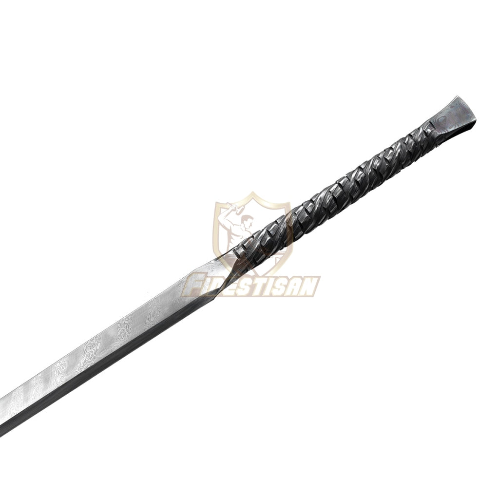 Handmade China Tang Jian Dao Sword Broadsword Integral Forging Damascus Steel Full 58Hrc