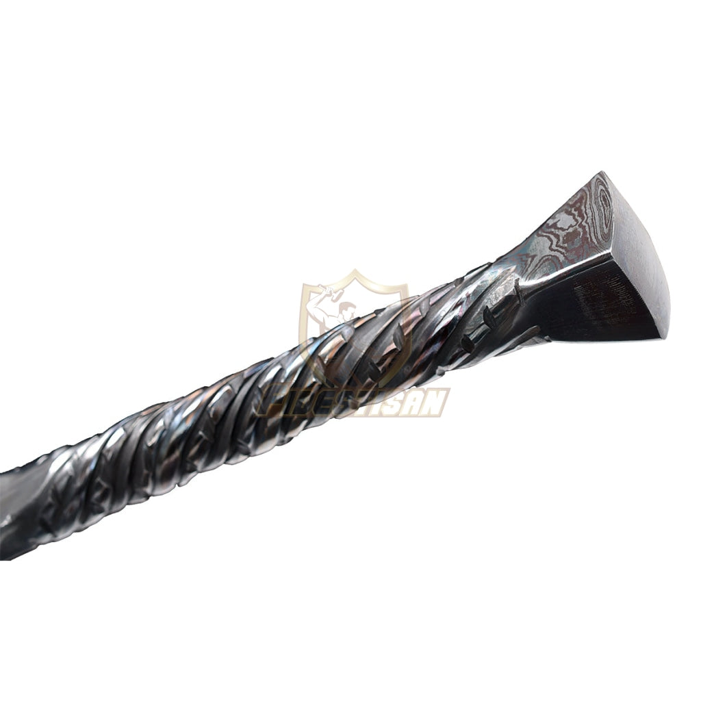 Handmade Chinese Han Sword Integral Forging Damascus Steel Double-Edged Blade Broadsword 40Inch Full