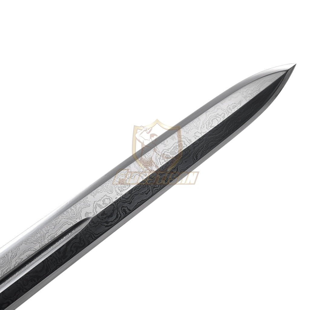 Handmade Chinese Han Sword Integral Forging Damascus Steel Double-Edged Blade Broadsword 40Inch Full