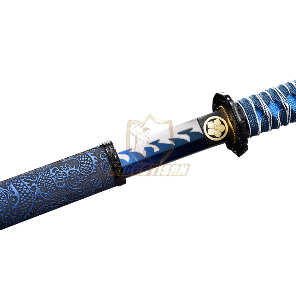 Handmade Chinese Sword Tang Dao Spring Steel 9260 Blue Flame Blade Oil Quenching Full 58Hrc 40Inch