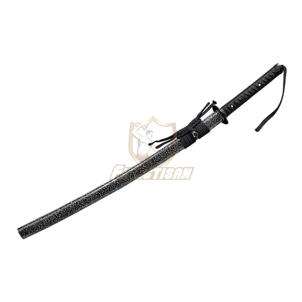 Handmade Japanese Samurai 40Inch Full Tang Katana Sword T10 Blade Clay Tempered Sharp Black Saya