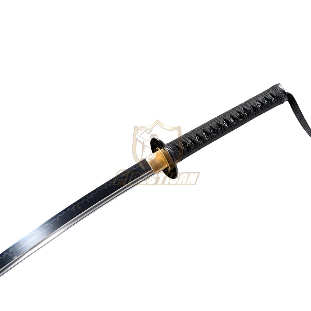 Handmade Japanese Samurai 40Inch Full Tang Katana Sword T10 Blade Clay Tempered Sharp Black Saya