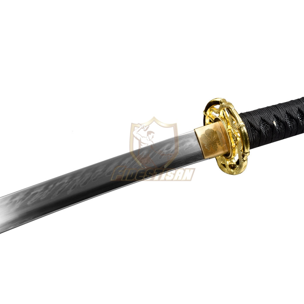 Handmade Japanese Samurai Katana Sword T10 Steel Wave Blade Clay Tempered Sharp 57Hrc Full Tang