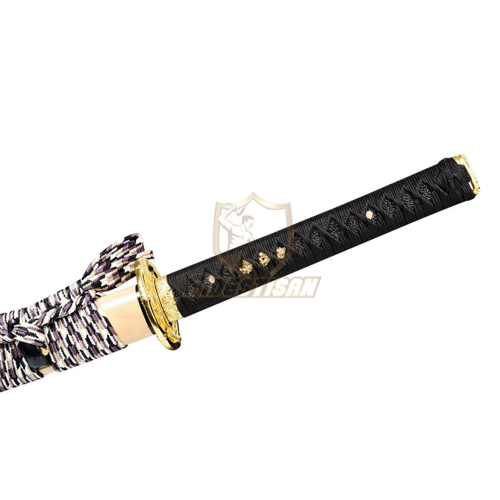 Handmade Japanese Samurai Katana Sword T10 Steel Wave Blade Clay Tempered Sharp 57Hrc Full Tang