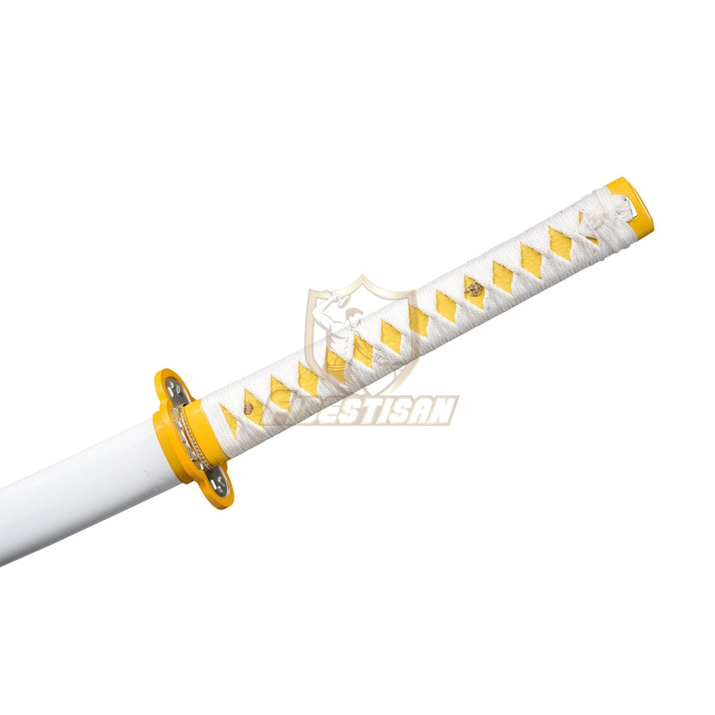 Khon308 Demon Slayer Kaigaku Samurai Cosplay Golden 1095 High Carbon Steel Blade Katana Nichirin